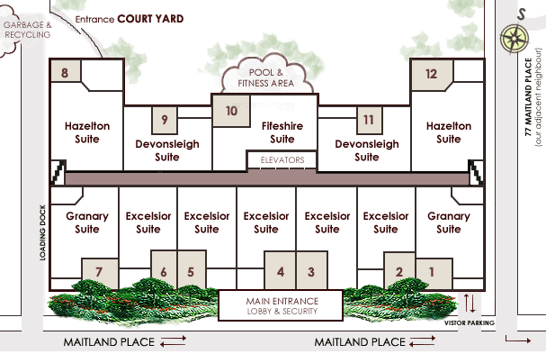 floor plan of suites from 15 maitland place